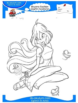 Çocuklar İçin Winx Club Boyama Sayfaları 